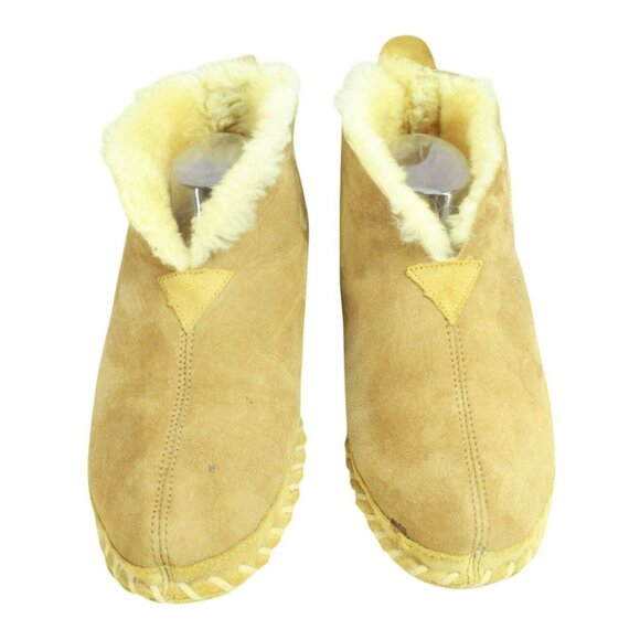 LL Bean Brown Suede Wicked Good Shearling Lined Slipper Ankle Boots Size 10 M - Picture 5 of 9